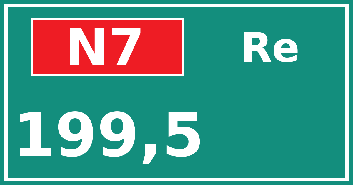 Hectometerbord N7 199,5 zijde Re