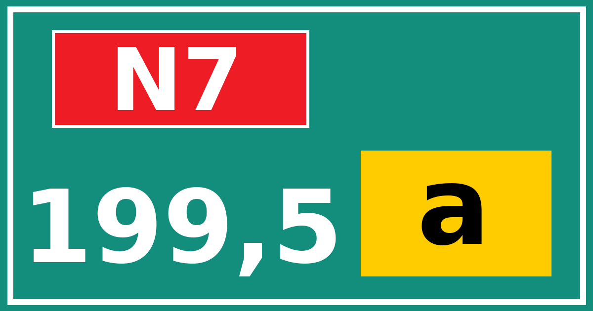 Hectometerbord N7 199,5 letter a