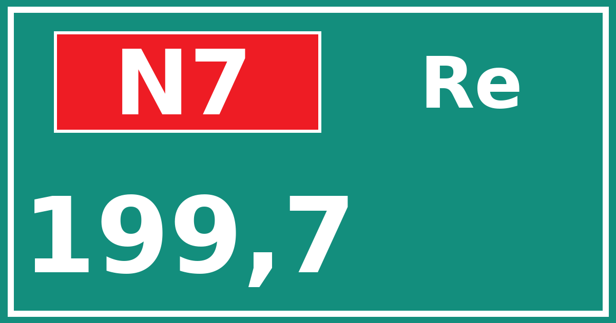 Hectometerbord N7 199,7 zijde Re