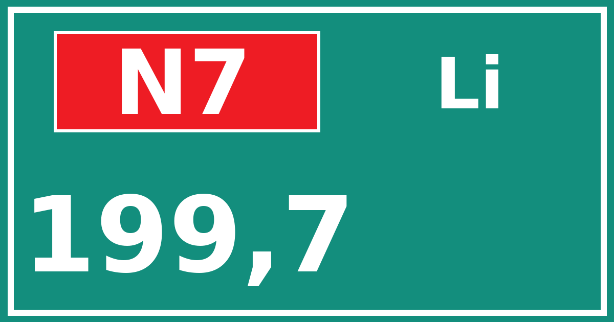 Hectometerbord N7 199,7 zijde Li
