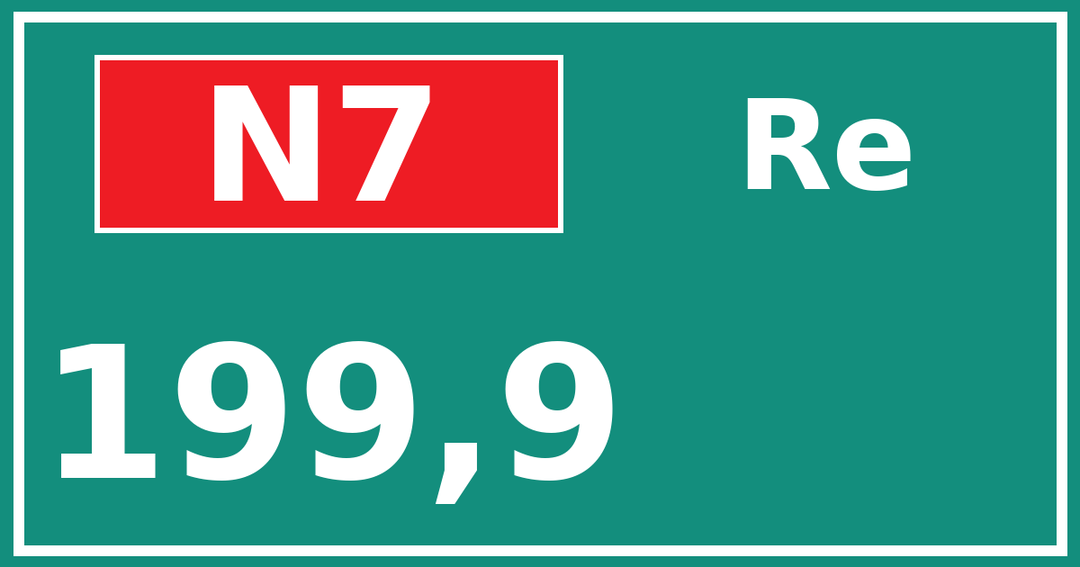 Hectometerbord N7 199,9 zijde Re
