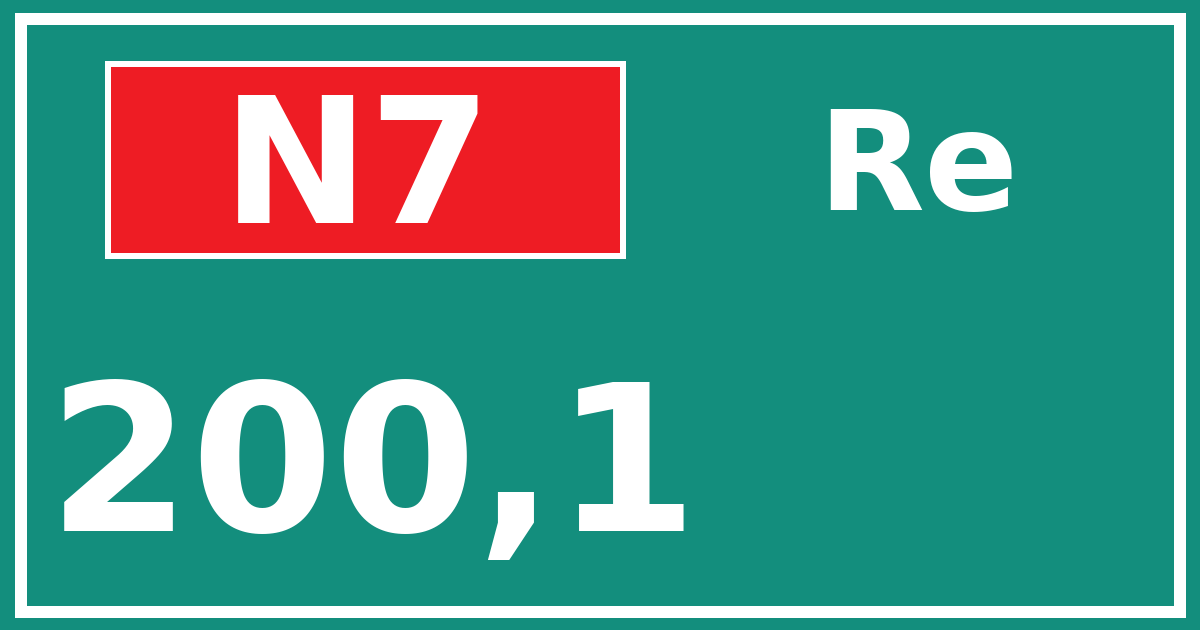 Hectometerbord N7 200,1 zijde Re