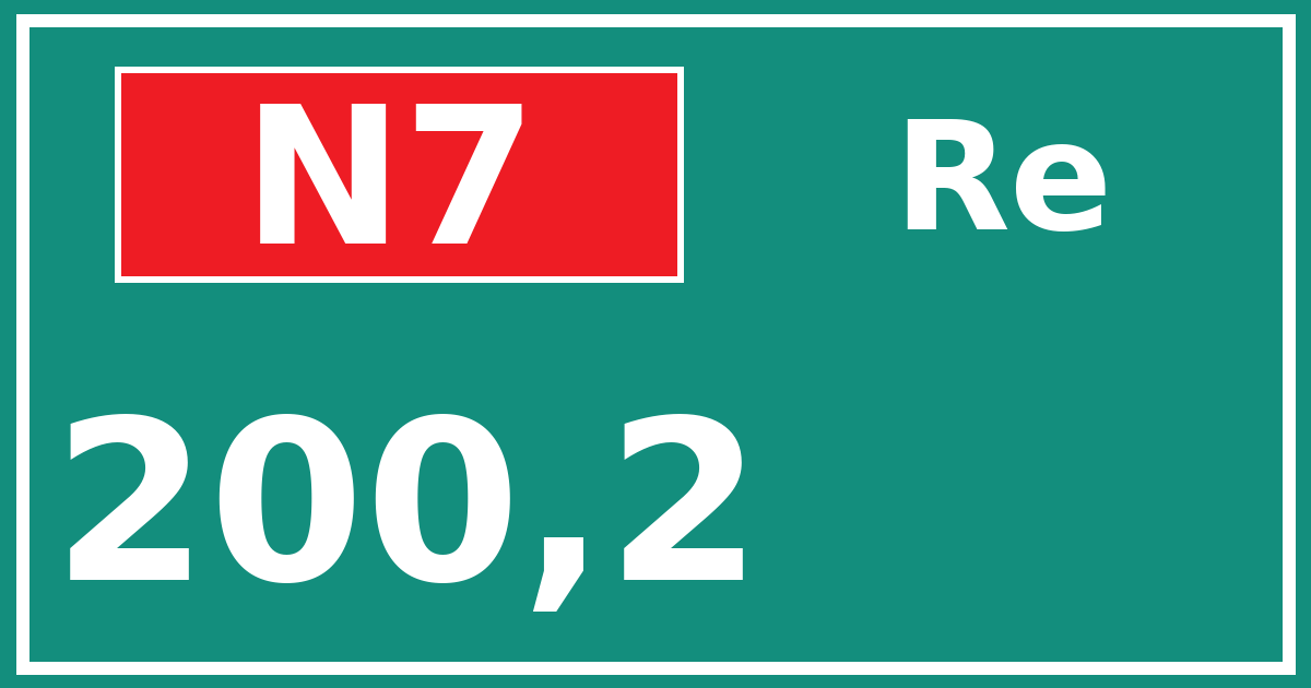 Hectometerbord N7 200,2 zijde Re