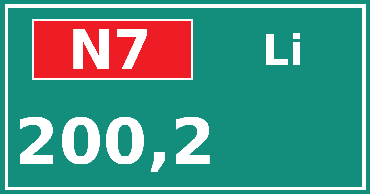 Hectometerbord N7 200,2 zijde Li