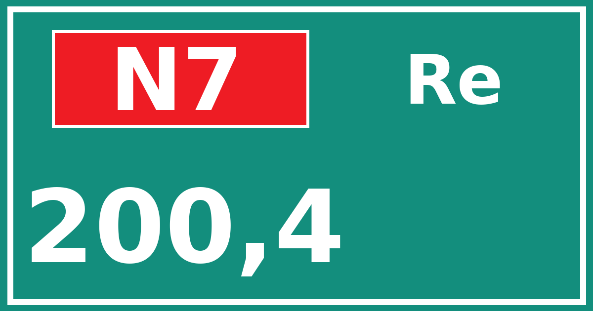 Hectometerbord N7 200,4 zijde Re