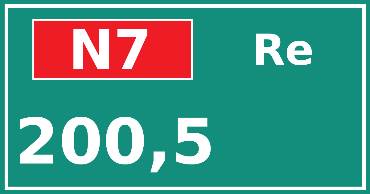 Hectometerbord N7 200,5 zijde Re