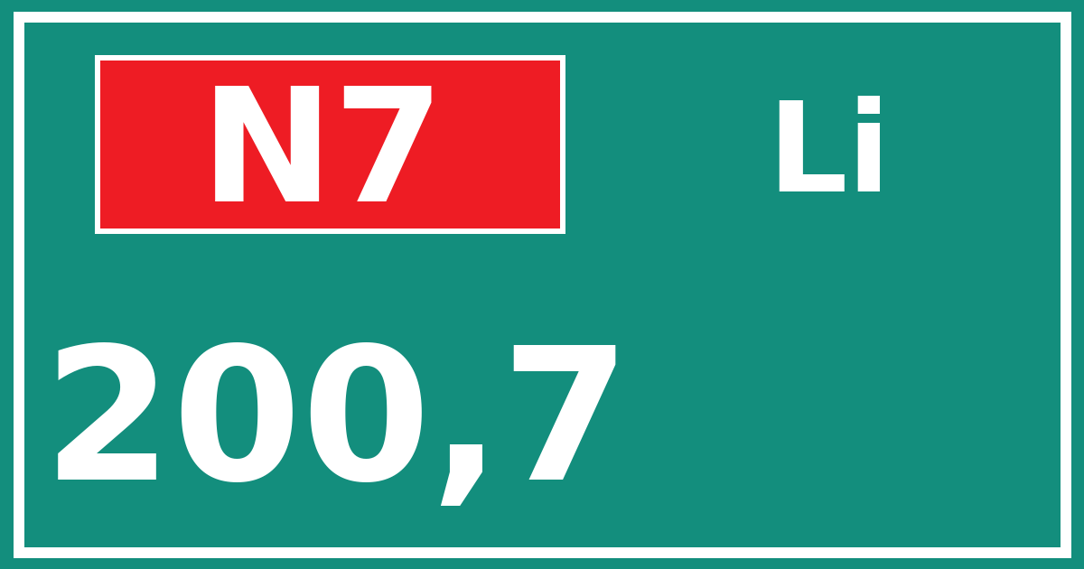 Hectometerbord N7 200,7 zijde Li