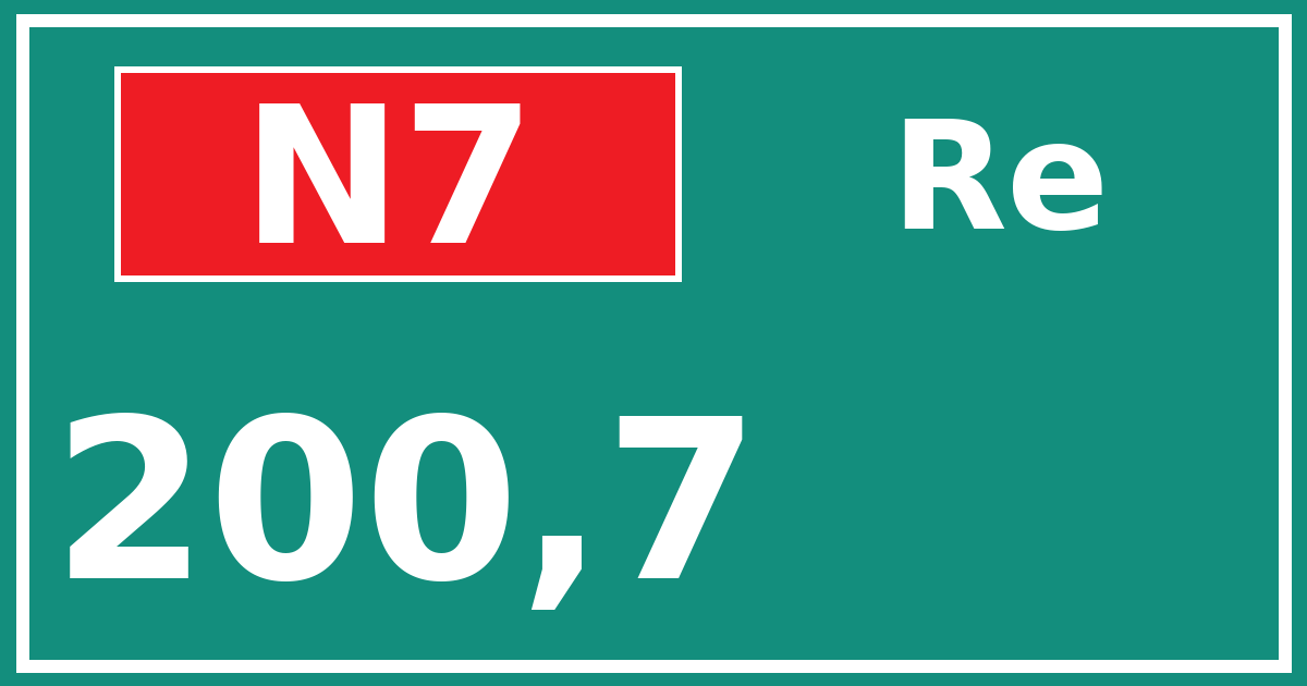 Hectometerbord N7 200,7 zijde Re