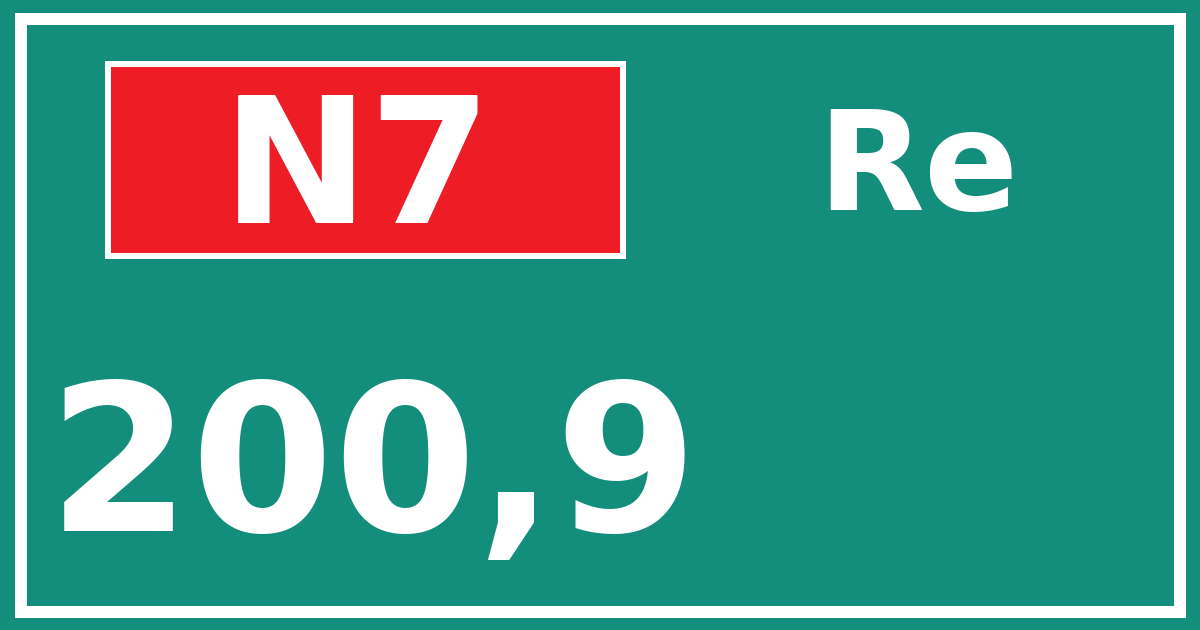 Hectometerbord N7 200,9 zijde Re