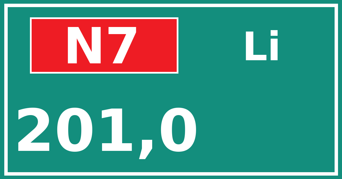 Hectometerbord N7 201,0 zijde Li