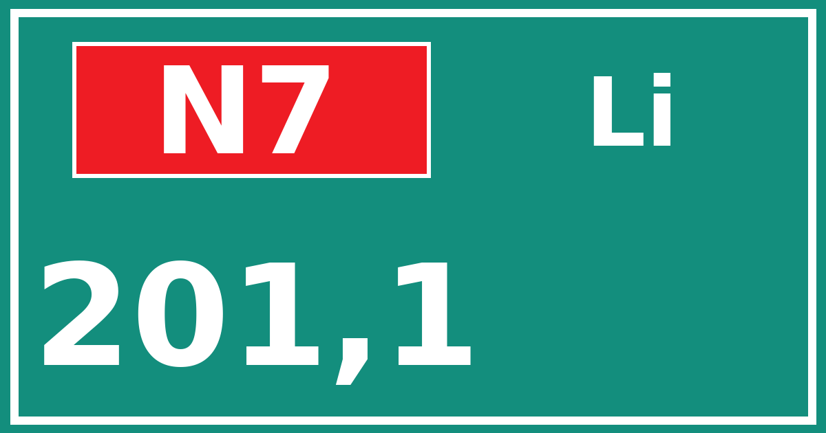 Hectometerbord N7 201,1 zijde Li