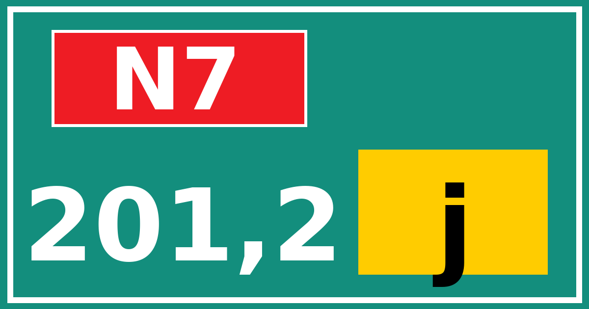 Hectometerbord N7 201,2 letter j