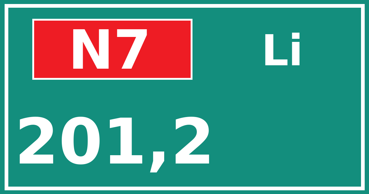Hectometerbord N7 201,2 zijde Li