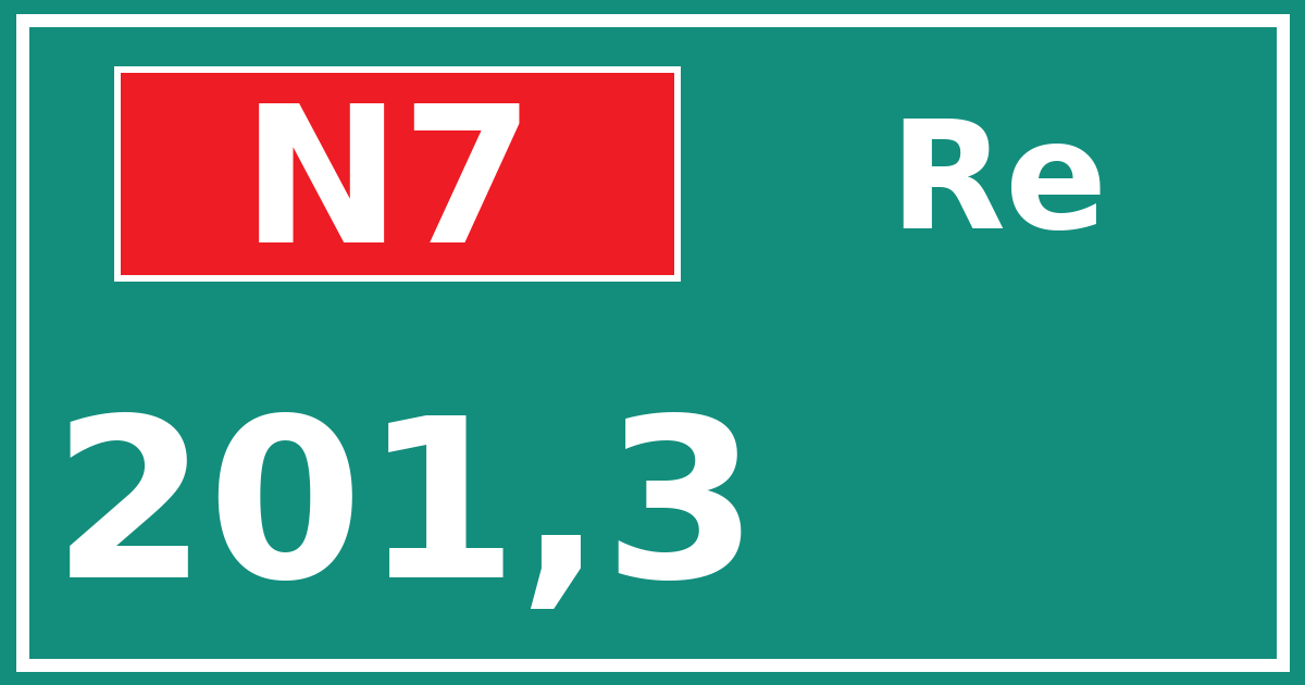 Hectometerbord N7 201,3 zijde Re