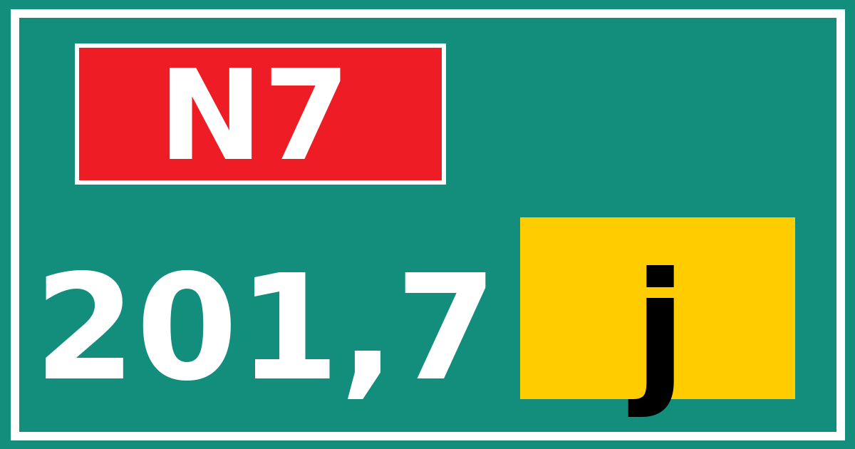 Hectometerbord N7 201,7 letter j