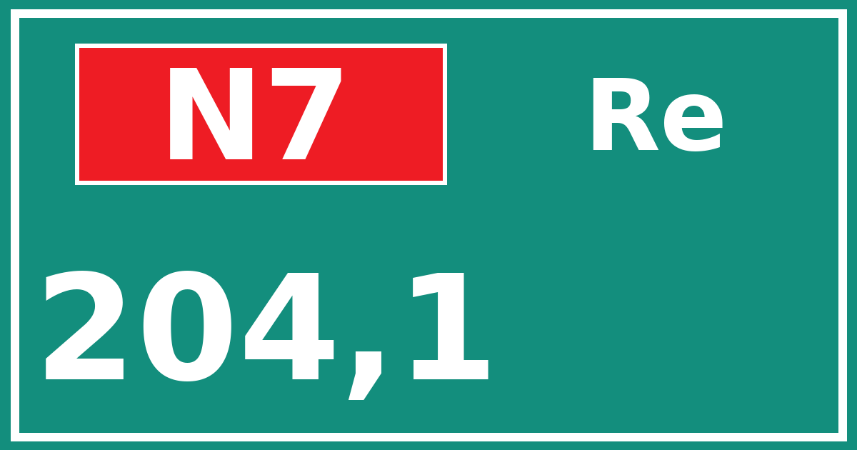 Hectometerbord N7 204,1 zijde Re
