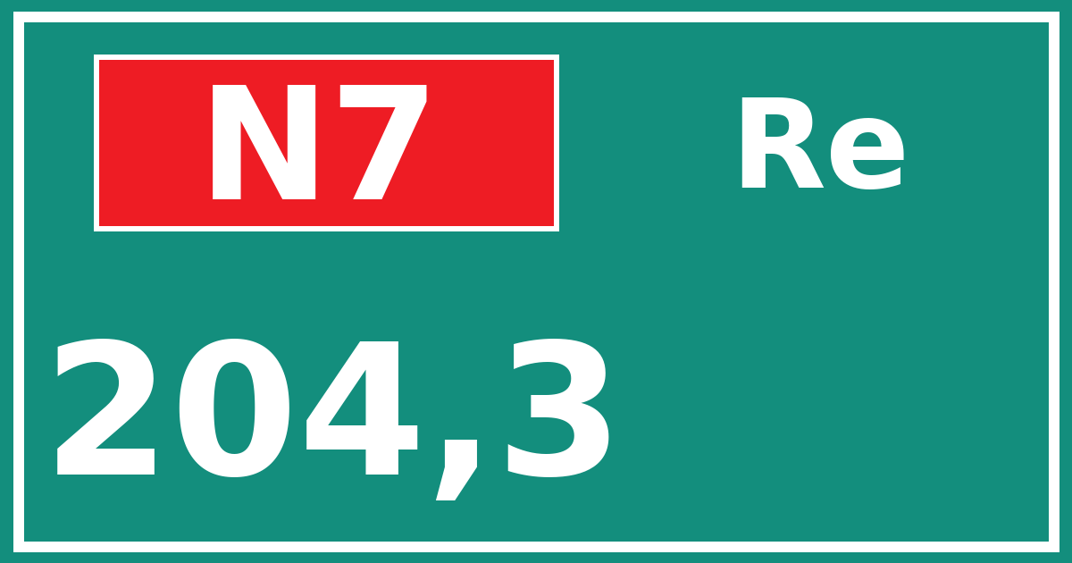 Hectometerbord N7 204,3 zijde Re