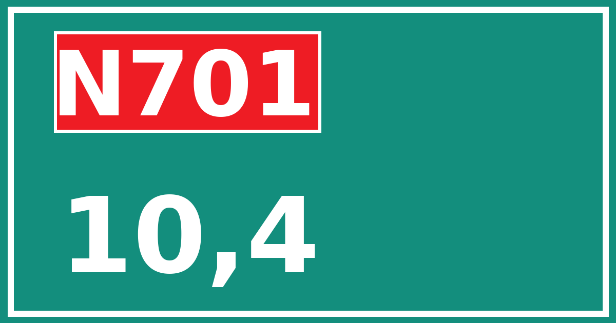 Hectometerbord N701 10,4