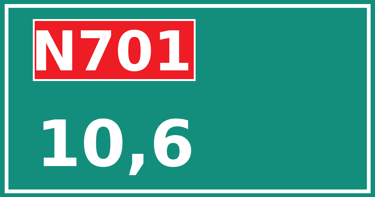 Hectometerbord N701 10,6