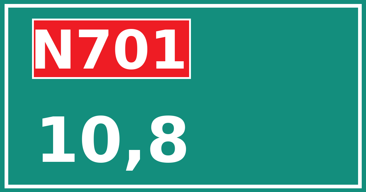 Hectometerbord N701 10,8