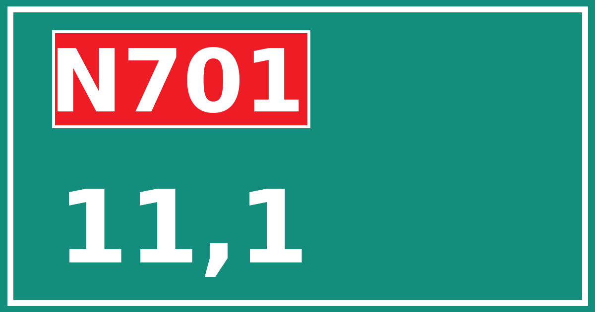 Hectometerbord N701 11,1