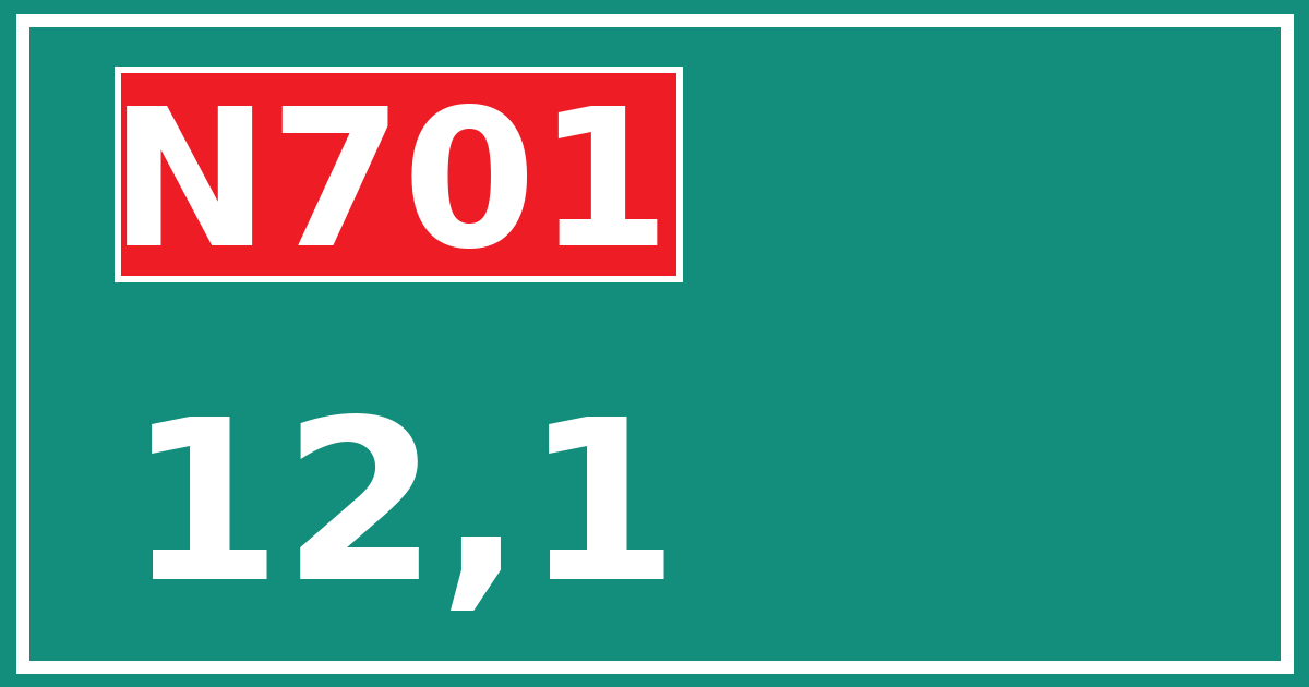 Hectometerbord N701 12,1