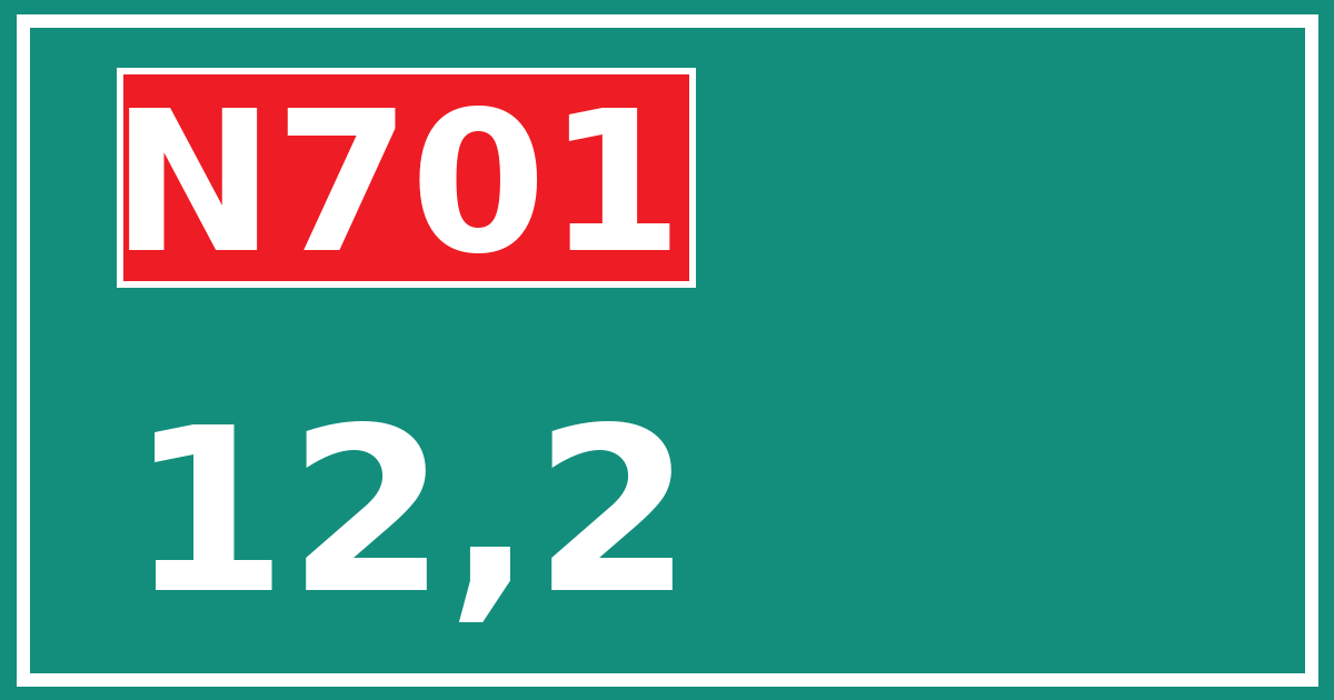 Hectometerbord N701 12,2