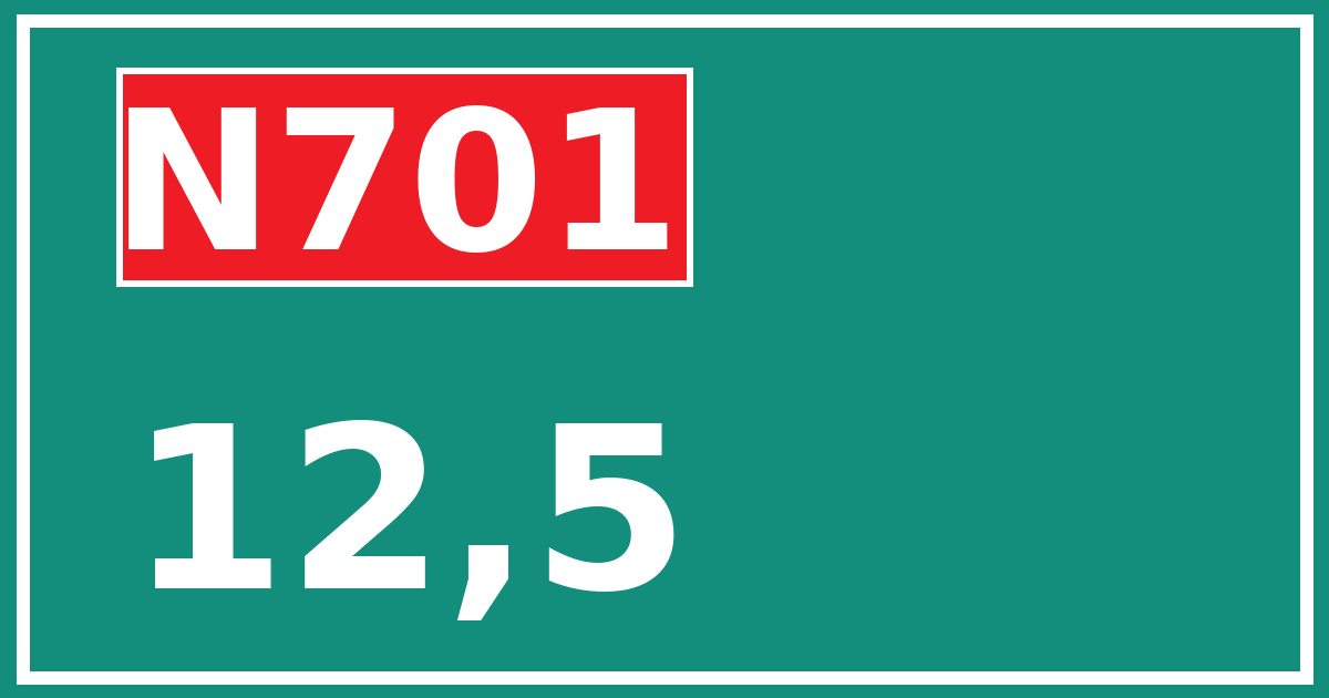 Hectometerbord N701 12,5