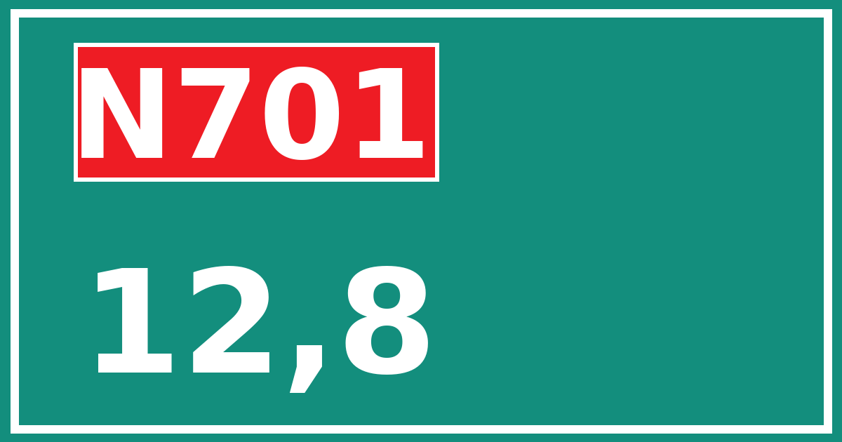 Hectometerbord N701 12,8