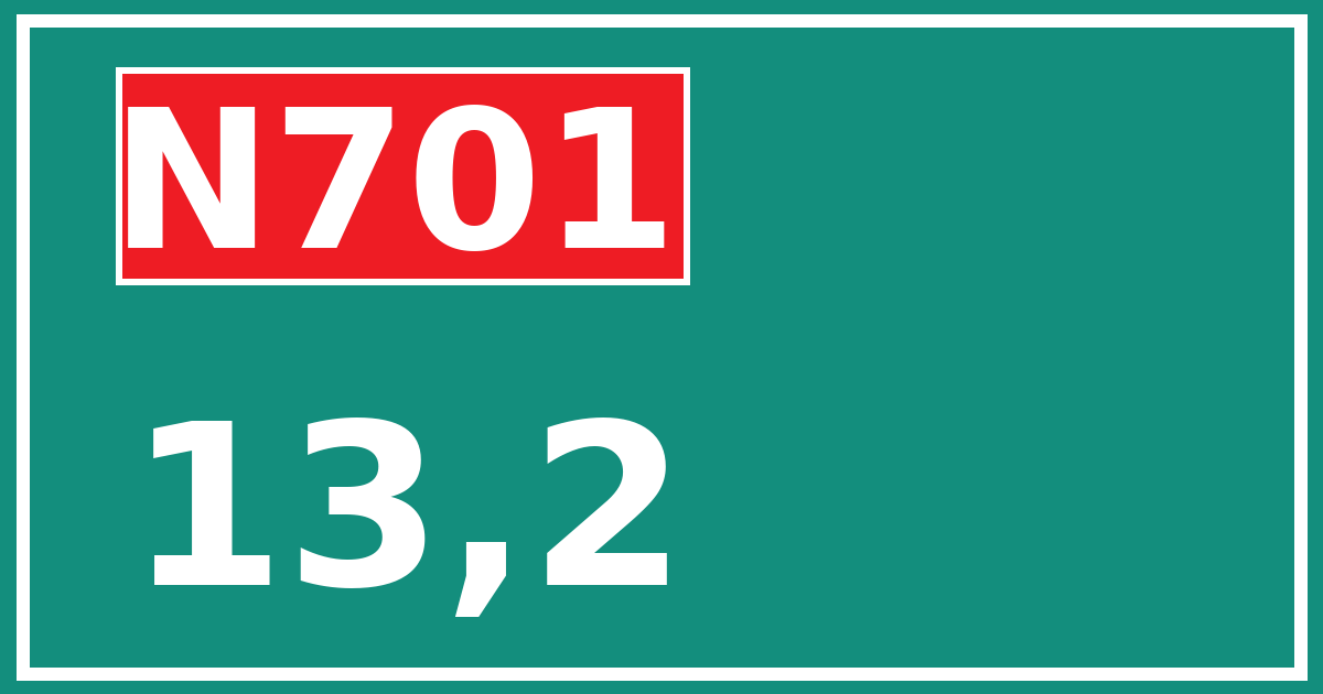 Hectometerbord N701 13,2