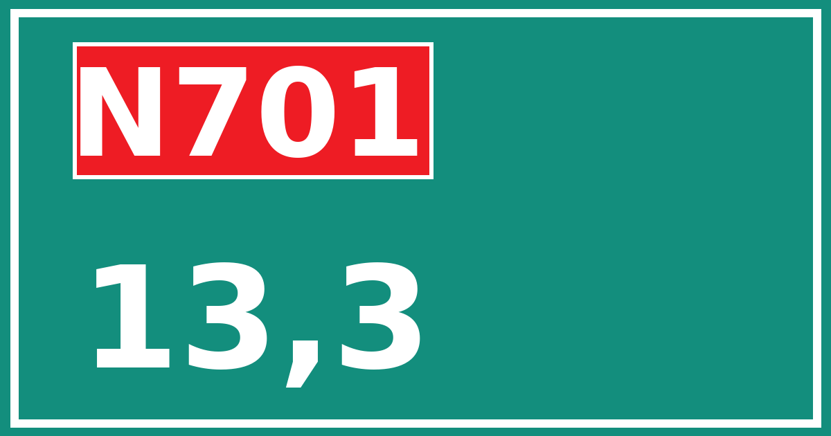 Hectometerbord N701 13,3
