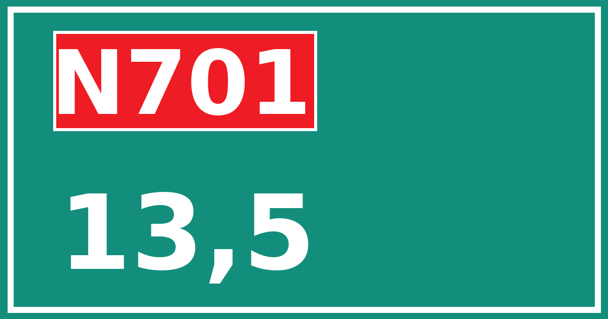 Hectometerbord N701 13,5