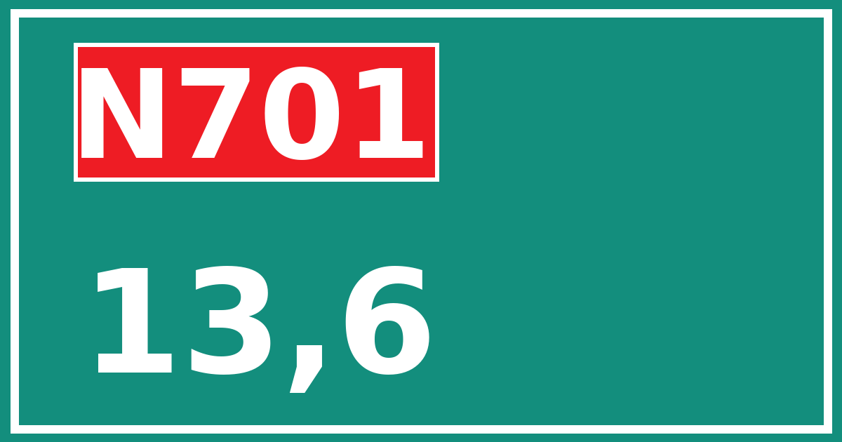 Hectometerbord N701 13,6