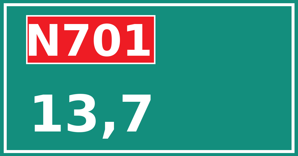 Hectometerbord N701 13,7