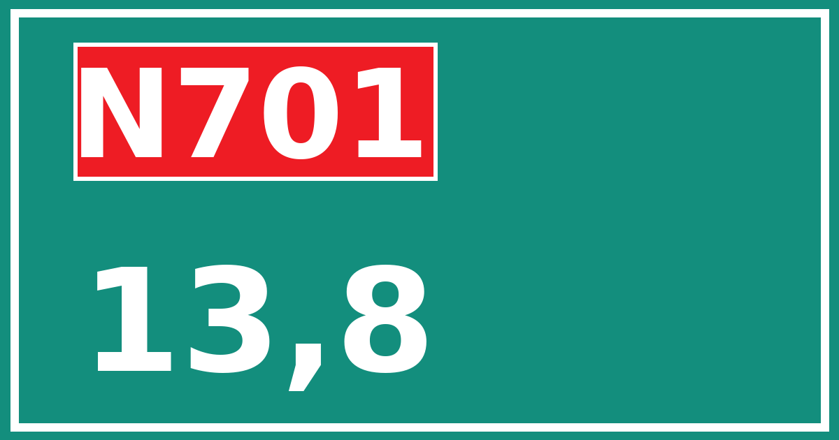 Hectometerbord N701 13,8