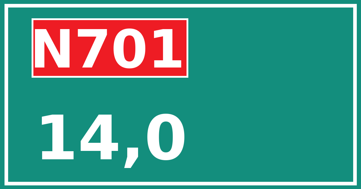 Hectometerbord N701 14,0