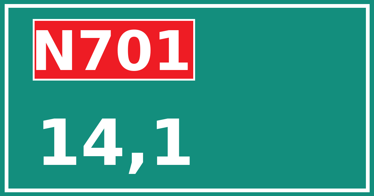 Hectometerbord N701 14,1