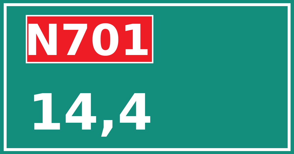 Hectometerbord N701 14,4