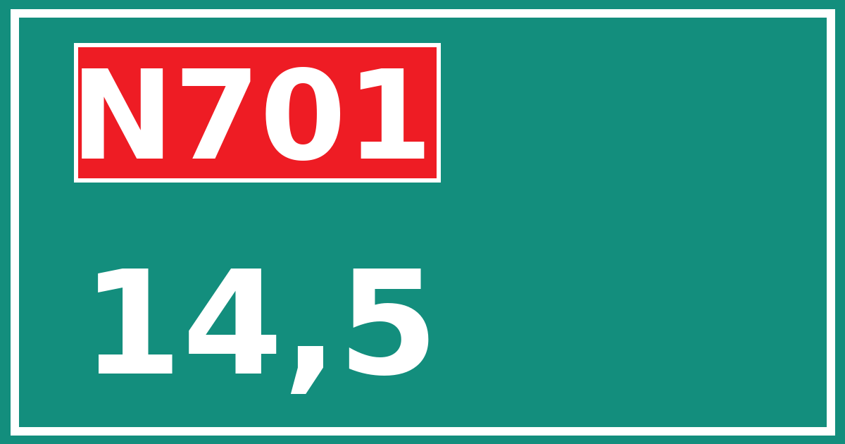 Hectometerbord N701 14,5