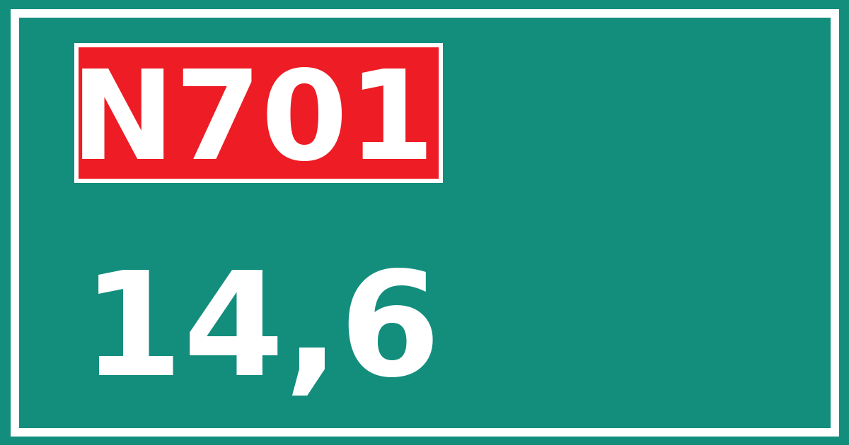 Hectometerbord N701 14,6