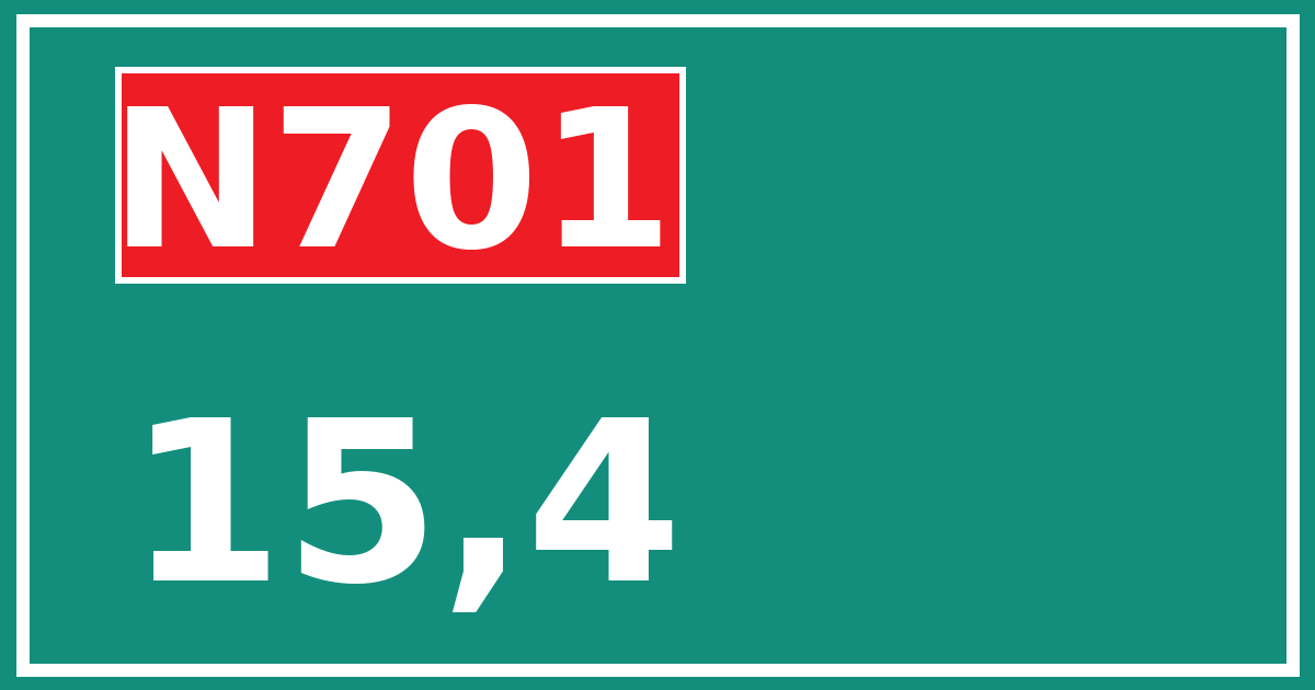 Hectometerbord N701 15,4