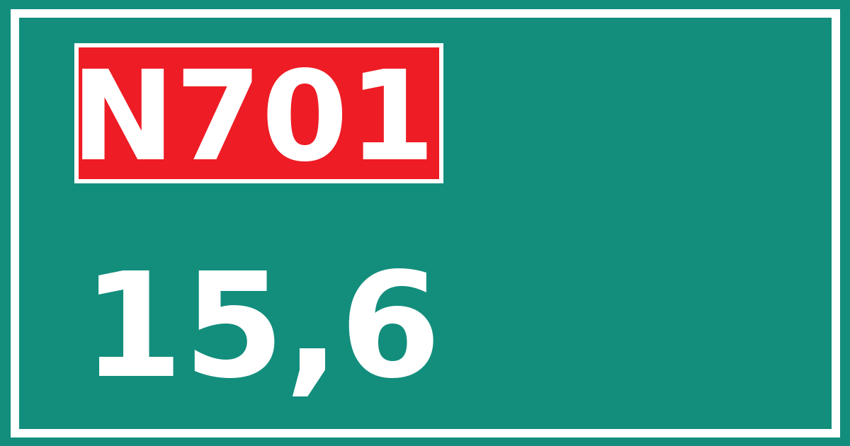 Hectometerbord N701 15,6