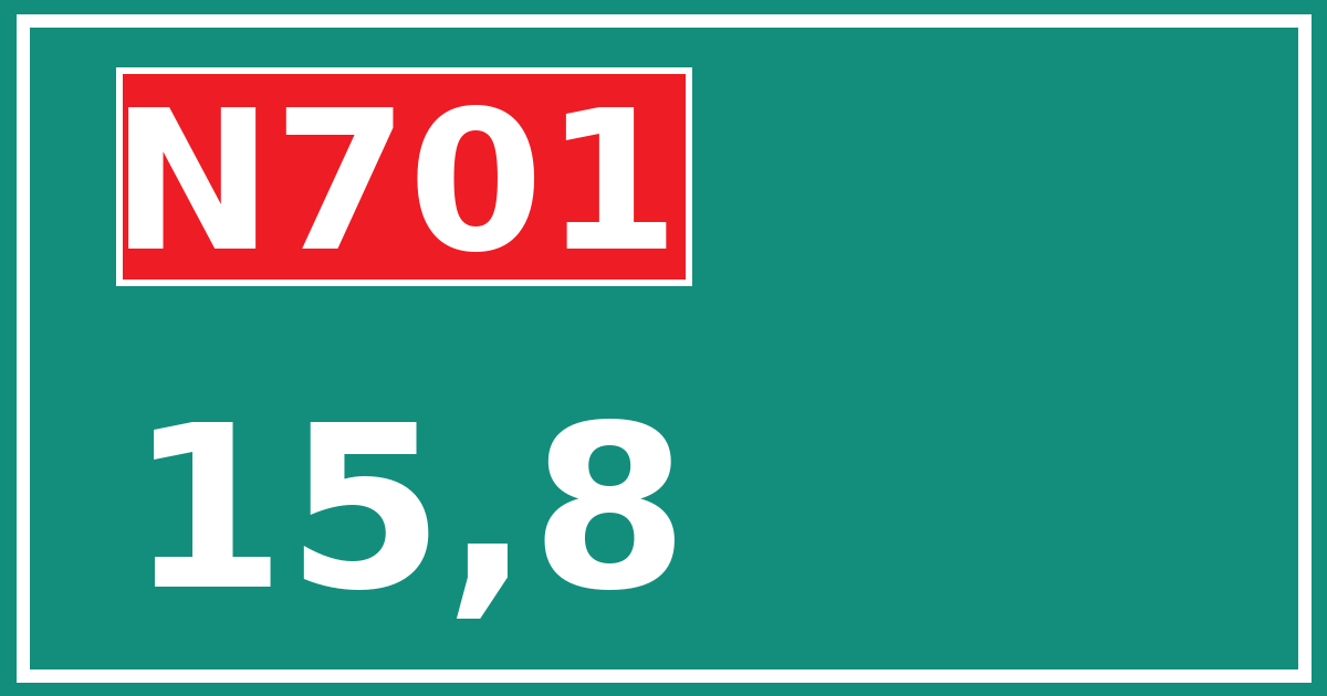 Hectometerbord N701 15,8