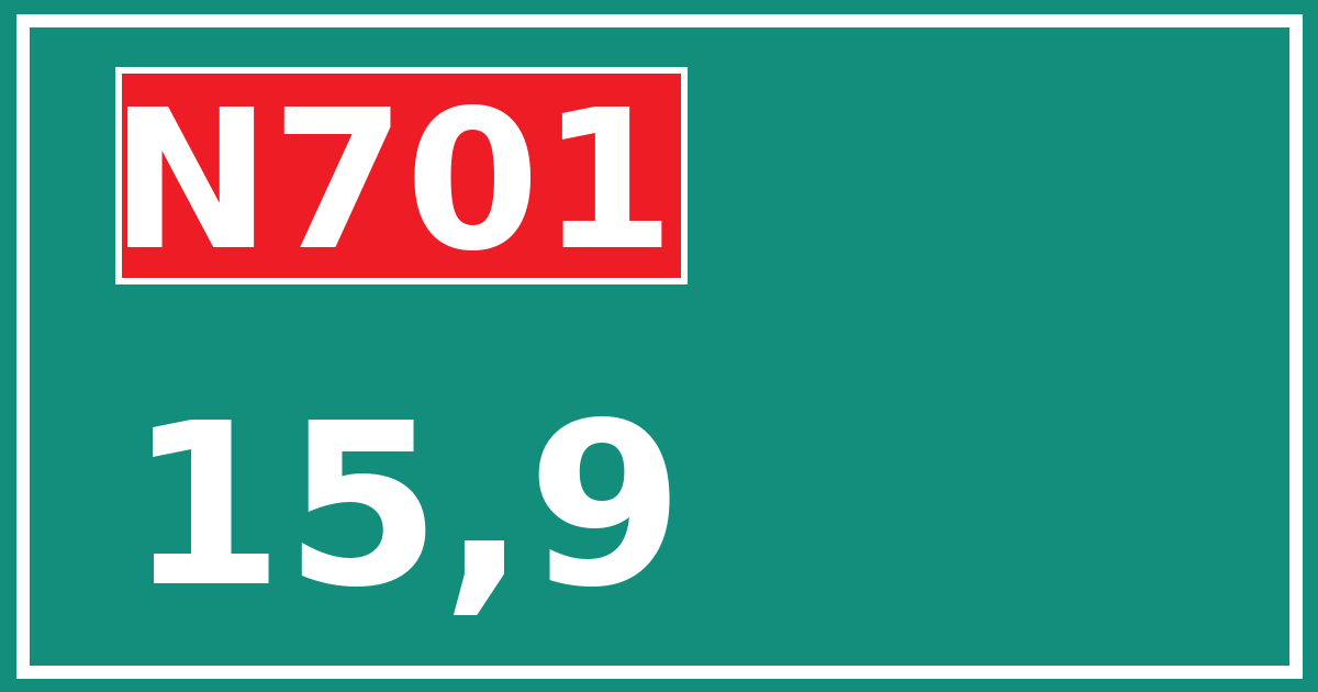 Hectometerbord N701 15,9
