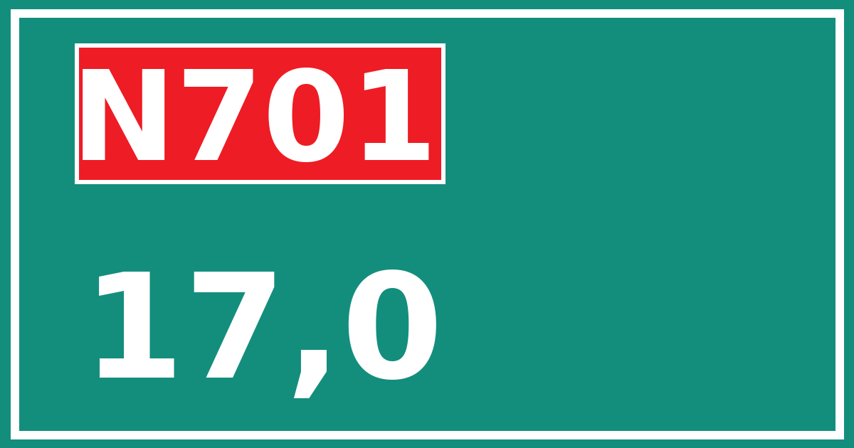 Hectometerbord N701 17,0
