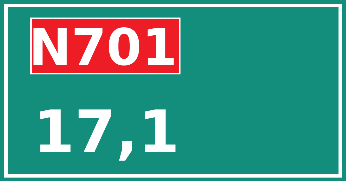 Hectometerbord N701 17,1