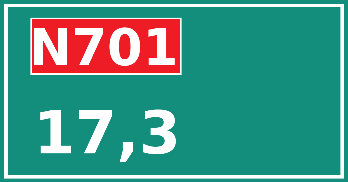 Hectometerbord N701 17,3