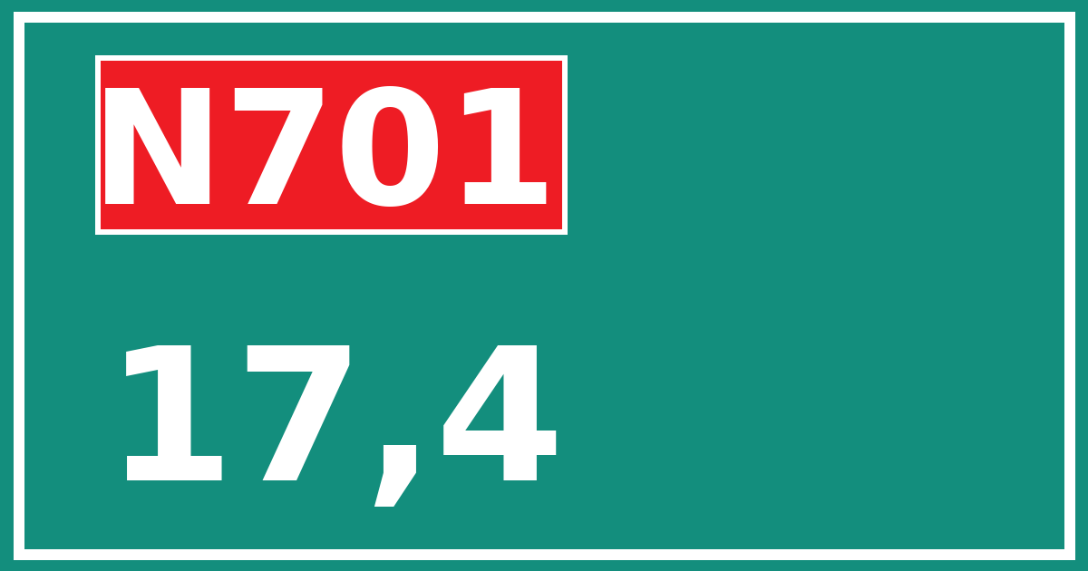 Hectometerbord N701 17,4