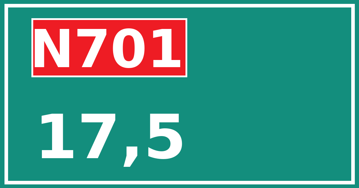 Hectometerbord N701 17,5