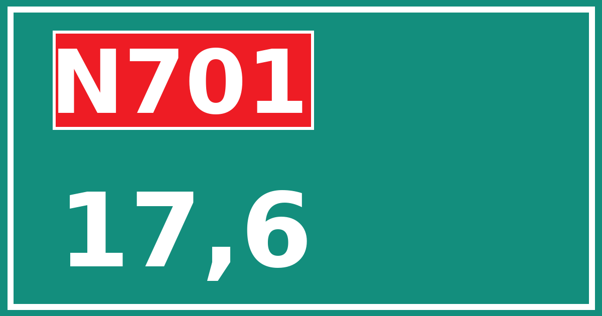 Hectometerbord N701 17,6